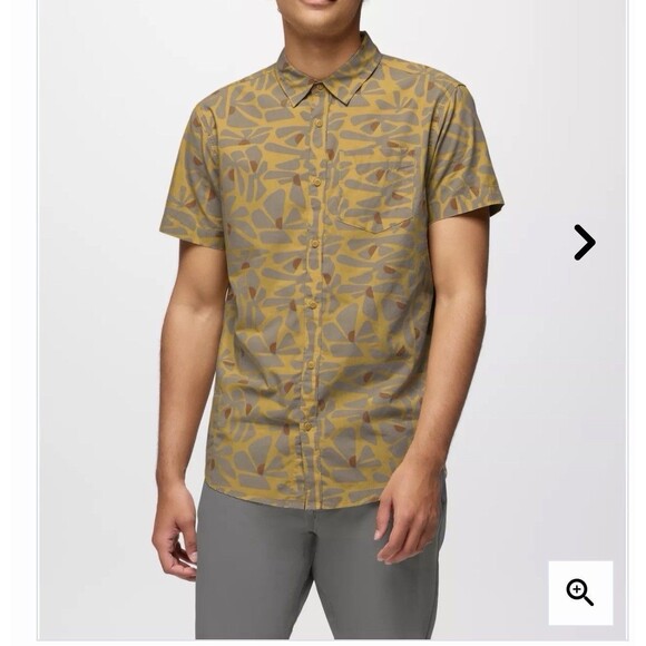 NWT Prana Stimmersee Camp Shirt  Short Sleeve Button Down Men’s Medium Slim Fit - Picture 1 of 12